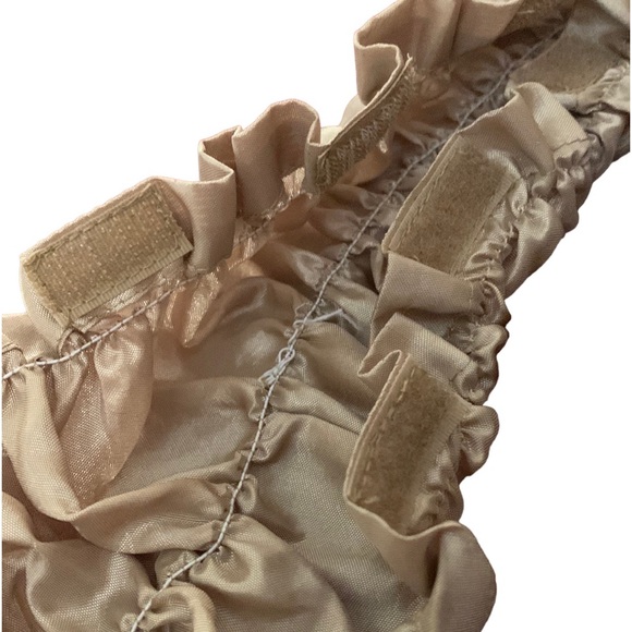 Decorative cord cover satin ruched Velcro closure antique gold - Picture 10 of 15